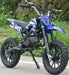 KXD01 Blue Mini Moto 50cc Front Right Side View Black Wheels