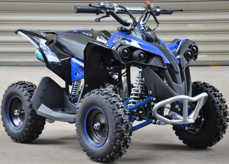 Renegade Race-X 1000W 36V Electric Quad Blue Front Right View