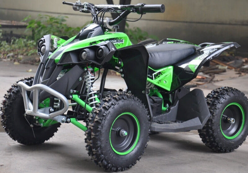 Renegade Race-X 1000W 36V Electric Quad Green Front Left View